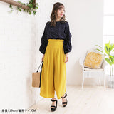 ビンテージマットサテンタックボタンクロップドワンドパンツ