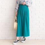 ビンテージマットサテンタックボタンクロップドワンドパンツ