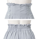 ビンテージマットサテンタックボタンクロップドワンドパンツ