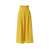 ビンテージマットサテンタックボタンクロップドワンドパンツ