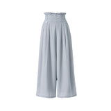 ビンテージマットサテンタックボタンクロップドワンドパンツ