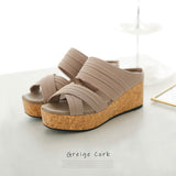 やみつき厚底フッドベッドクロスドレープサンダル