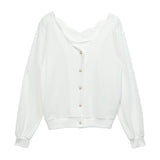 【メール便】前後2wayスカラップフェミニンカーディガン