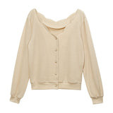 【メール便】前後2wayスカラップフェミニンカーディガン