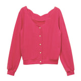 【メール便】前後2wayスカラップフェミニンカーディガン