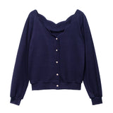 【メール便】前後2wayスカラップフェミニンカーディガン