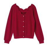 【メール便】前後2wayスカラップフェミニンカーディガン