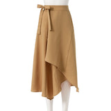 ウエストリボンラップイレヘムスカート