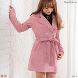 ビジュー襟スエードトレンチコート