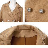 ビジュー襟スエードトレンチコート