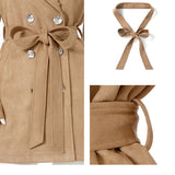 ビジュー襟スエードトレンチコート