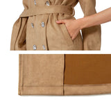 ビジュー襟スエードトレンチコート