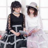 チェックリボンオーガンジースカート