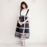 チェックリボンオーガンジースカート