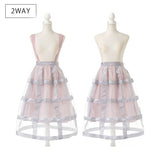 チェックリボンオーガンジースカート