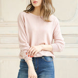 【メール便】選べるネックカシミアタッチニットトップス