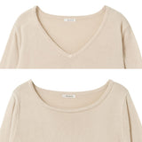 【メール便】選べるネックカシミアタッチニットトップス