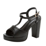 +11cmヒールTストラップベーシックサンダル