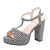 +11cmヒールTストラップベーシックサンダル