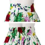 【メール便】綿ブロードひざ丈花柄フレアスカート