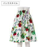 【メール便】綿ブロードひざ丈花柄フレアスカート