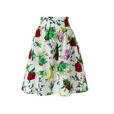 【メール便】綿ブロードひざ丈花柄フレアスカート