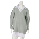 シャツレイヤードダーリンニットワンピース【S~L】