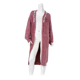 シャギービジュー付ロングカーディガン【ニット】