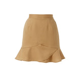 切替フリルチェック&無地フレアスカパン