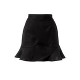 切替フリルチェック&無地フレアスカパン