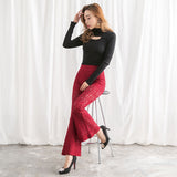 バスト開きリブニットトップス