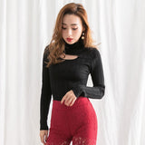 バスト開きリブニットトップス