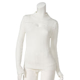 バスト開きリブニットトップス