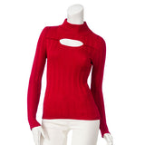 バスト開きリブニットトップス