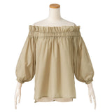 オフショルバルーンスリーブチュニックブラウス