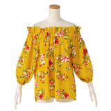 オフショルバルーンスリーブチュニックブラウス