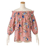 オフショルバルーンスリーブチュニックブラウス