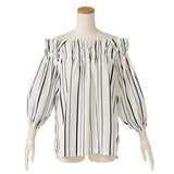 オフショルバルーンスリーブチュニックブラウス