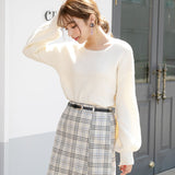 バルーンスリーブニットトップス