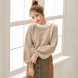 バルーンスリーブニットトップス