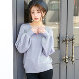 バルーンスリーブニットトップス