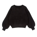 バルーンスリーブニットトップス