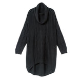 オフタートルケーブルドロップショルダーイレヘムニットワンピ