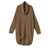 オフタートルケーブルドロップショルダーイレヘムニットワンピ