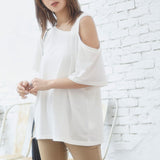 【メール便】オーバーサイズワンショルダーor肩開きTシャツ