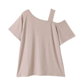 【メール便】オーバーサイズワンショルダーor肩開きTシャツ