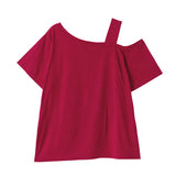 【メール便】オーバーサイズワンショルダーor肩開きTシャツ