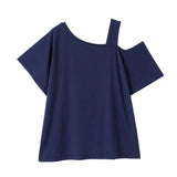 【メール便】オーバーサイズワンショルダーor肩開きTシャツ