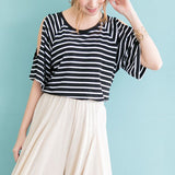 【メール便】オーバーサイズワンショルダーor肩開きTシャツ