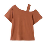 【メール便】オーバーサイズワンショルダーor肩開きTシャツ